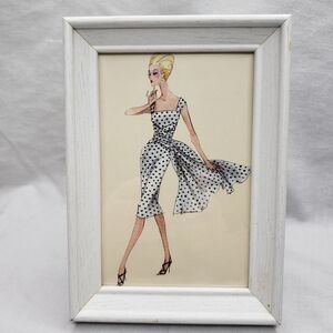 Small Framed 50s Couture Fashion Print Robert Best Silkstone Barbie